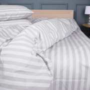 Постельное белье 17-0600 Stripe White Gray ranforce-elite MirSon - Фото №4