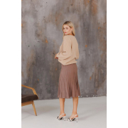 Спідниця-плісе в'язана міді Art Knit тауп - Фото №5