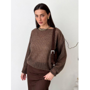 Джемпер в'язаний Soft Art Knit коричневий - Фото №3