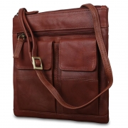 Шкіряна наплічна сумка Visconti 18608 A brown - Фото №3