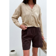 Кардиган в'язаний жіночий Grace Art Knit бежевий - Фото №6