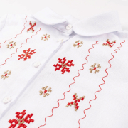 Льняная вышиванка для девочки РБ201 Бемби 106-белый-вышивка - Фото №4