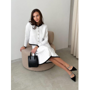 Спідниця-плісе в'язана міді Gabriel Art Knit білий - Фото №3