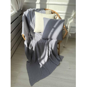 Плед вязаный Cotton Прованс серый - Фото №4