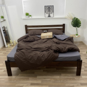 Постільна білизна Lelit SS-3011 сатин-страйп коричневий із сірим - Фото №5