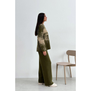 Штани в'язані Vibe Wool Art Knit оливковий - Фото №4