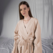 Сорочка-кімоно лляна Serli uzun kollu kimono somon Penelope лососевий - Фото №6