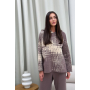 Худі жіноче в'язане Vibe Cotton Art Knit шоколад - Фото №5