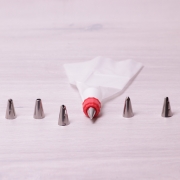 Кондитерський мішок Kamille з перехідником і 6 сталевими насадками 7779 - Фото №4