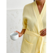 Халат кімоно жіночий мусліновий Cosy лимонний - Фото №3