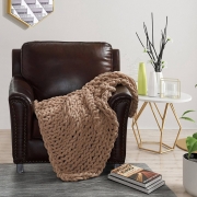 Плед в'язаний ручної роботи Homytex бежевий - Фото №4