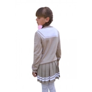 Джемпер для девочки Морячка Art Knit бежевый - Фото №3