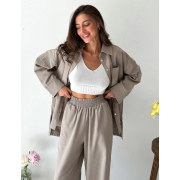 Штаны хлопково-льняные Прованс корда - Фото №5