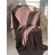 Плед в'язаний Cotton Прованс шоколадний - Фото №3