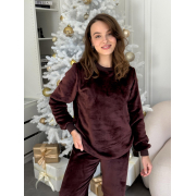 Жіноча тепла піжама Теплик VEL051 джемпер і штани Cosy шоколад - Фото №3