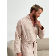 Халат чоловічий вафельний Cosy 822 бежевий - Фото №3