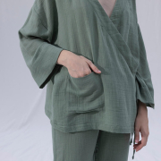 Сорочка-кімоно з мусліну Serli kruvaze kimono kisa cagla Penelope зелений - Фото №5