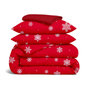Постільна білизна Snowflakes Cranberry CS7 фланель Cosas простирадло на гумці - Фото №3