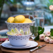 Миска пластикова Tosca діаметр 19 см Stefanplast 55001 біло-сіра - Фото №4