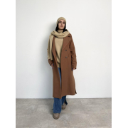 Шарф в'язаний теплий Wool Art Knit бежевий - Фото №5