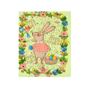 Набір із 3 кухонних вафельних рушників Великдень Руно салатовий - Фото №6