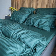 Постельное белье Lelit SS-3004 сатин-страйп зеленый - Фото №5