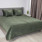 Покривало Ромб круглий Velour ТЕП темно-зелений - Фото №3