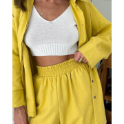 Штани бавовняно-лляні Прованс шафран - Фото №5