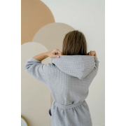 Халат жіночий вафельний з капюшоном 201 Cosy сірий - Фото №5