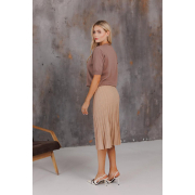 Спідниця-плісе в'язана міді Art Knit бежевий - Фото №5