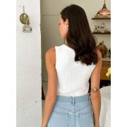 Майка жіноча базова в'язана Art Knit біла - Фото №6