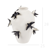 Ваза керамічна 24х24х27,5 см Ластівки Lefard 626-009 - Фото №3