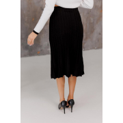 Спідниця-плісе в'язана міді Art Knit чорний - Фото №6