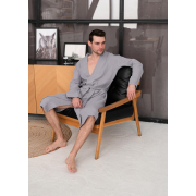 Чоловічий халат Duna M60 фактурний муслін Cosy сірий - Фото №4