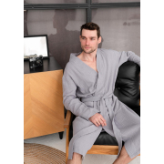 Чоловічий халат Duna M60 фактурний муслін Cosy сірий - Фото №5