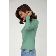 Лонгслів жіночий базовий 23129 German Volf зелений - Фото №3