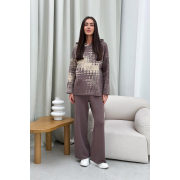 Худі жіноче в'язане Vibe Cotton Art Knit шоколад - Фото №3