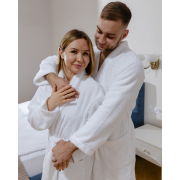 Халат махровий унісекс Кімоно Crystal SoundSleep білий 500пл Туреччина - Фото №4