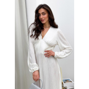 В'язане плаття міді Nataly Art Knit молочний - Фото №7