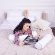 Подушка-валик 8564 Naturale Line 11-2107 White бязь полістирол MirSon - Фото №3