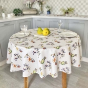 Скатертина з водовідштовхувальним покриттям кругла Limaso Julia - Фото №6