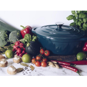 Чавунна овальна каструля 30x23 см 4л Tierra темно-бірюзовий 830096 NOIS - Фото №7