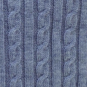 Плед в'язаний Прованс Soft коси синій меланж 020 - Фото №3