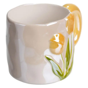 Чашка порцелянова 400 мл Тюльпан Yiwu FM-40B жовта - Фото №4