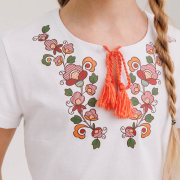 Футболка в етно стилі для дівчаток Бембі ФБ962 біла - Фото №9