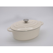 Чавунна овальна каструля 30х23 см 4л Tierra кремова 830089 NOIS - Фото №3