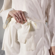 Сорочка-кімоно лляна Serli uzun kollu kimono beyaz Penelope білий - Фото №6