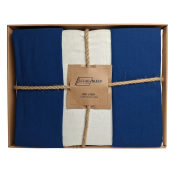 Комплект постільної білизни SoundSleep Stonewash Doble Dark Blue Milk синьо-молочний - Фото №5