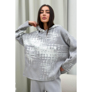 Худі жіноче в'язане Vibe Cotton Art Knit сірий - Фото №5