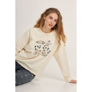Піжама жіноча Easy Mood лонгслів і штани Ellen LPD 1880/04/02 кремовий - Фото №3